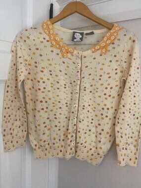 Anthropologie Girls from Savoy Cardigan XS Button Dsgn Lightweight quirky Girly